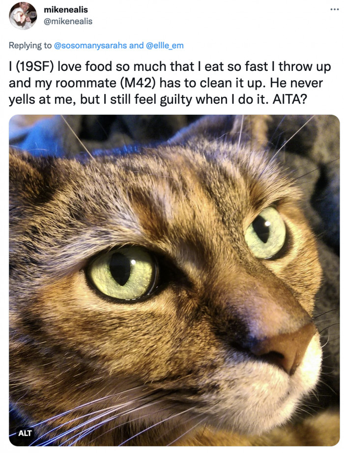 What he doesn’t know is that she’s more guilty about wasting her food