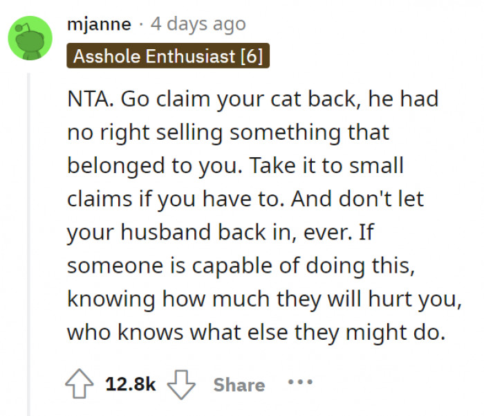 OP made the right decision. He knows she didn’t want him to do what he did, but he still sold Molly anyway.