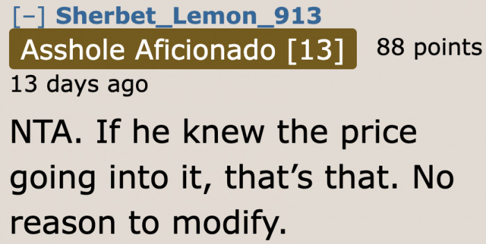 There's no reason to charge a cheaper rate since the customer was already informed of the price per night.