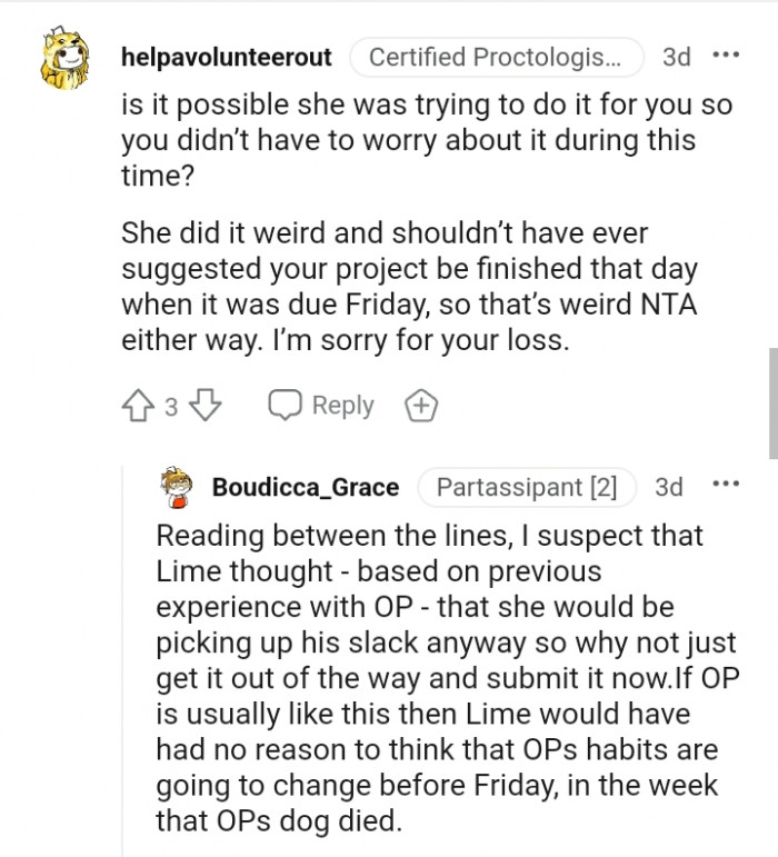 She Should Not Have Ever Suggested Your Project Be Finished That Day