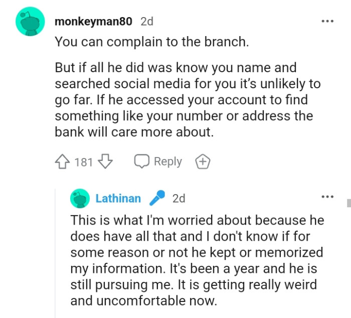 The OP can go ahead and complain to the branch