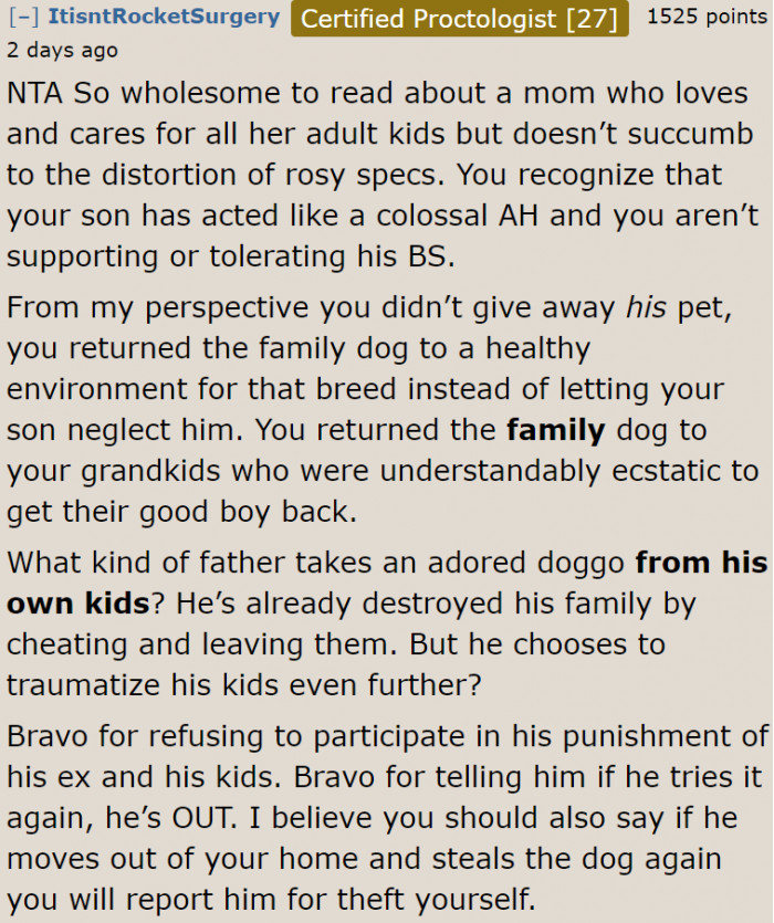 The mom did the right thing.