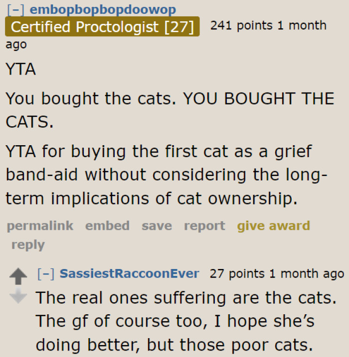 He's the a-hole for running away from this huge responsibility.