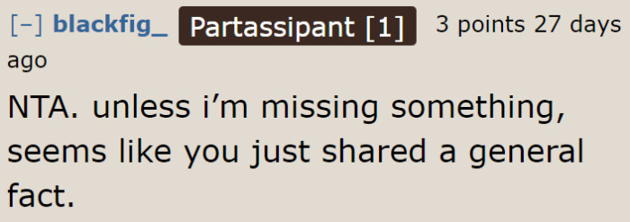 Why is the mother upset about a general fact?