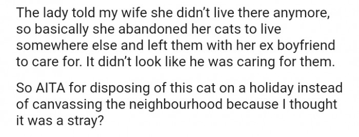 It didn't look like he was caring for them.