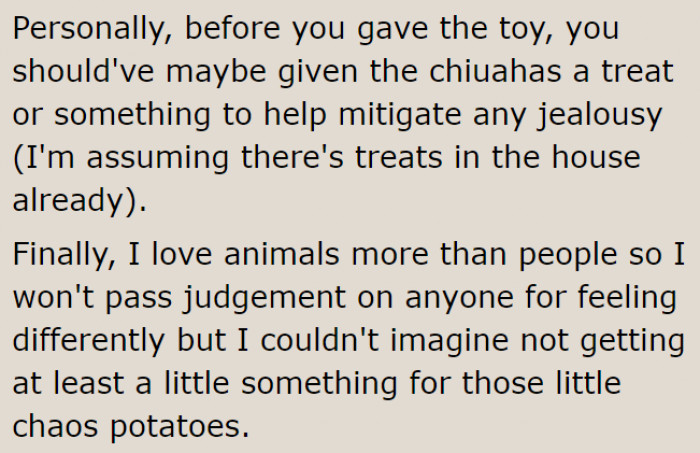 If he had given the other dogs some treats, he could've prevented the fight.