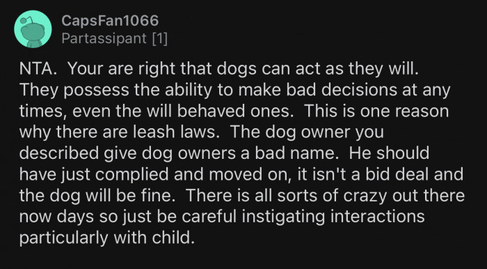 Dogs can sometimes make bad decisions without any prior notice.