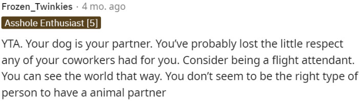 The dog is also a partner