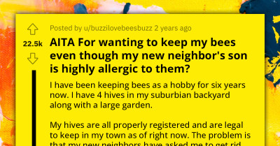 Redditor Gets Backlash After Refusing To Get Rid Of Their Bees Despite Pleas From Their Next-Door Neighbor Whose Son Is Highly Allergic