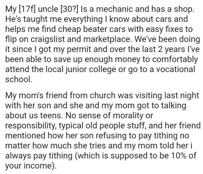 They've been doing it since the OP got her permit and over the last 2 years