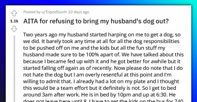 Wife Gets Fed Up With Taking Care Of Her Husband's Dog Which She Didn't Even Want