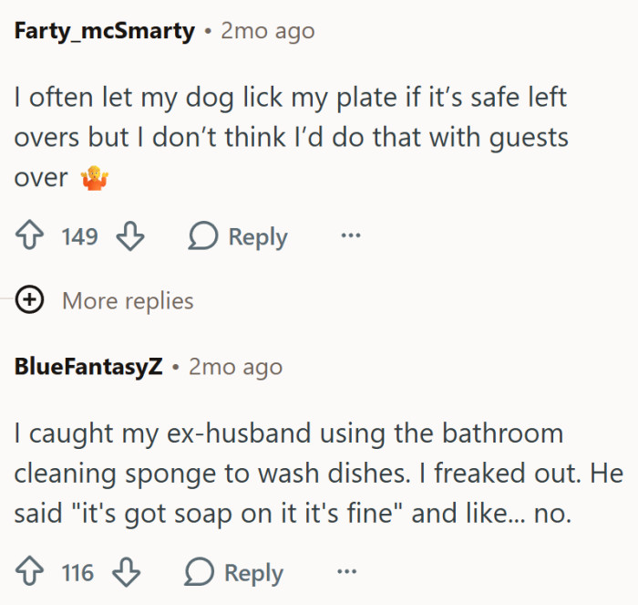 People definitely view hygiene differently...