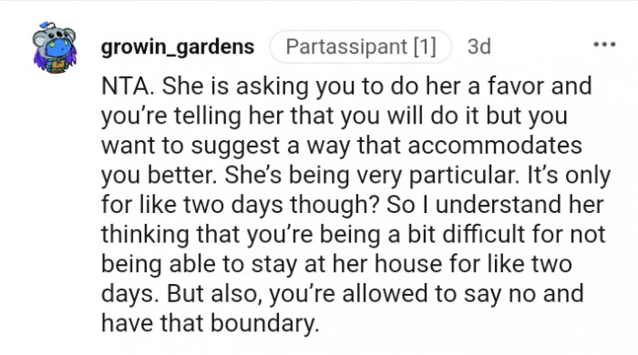 10. She is being very particular