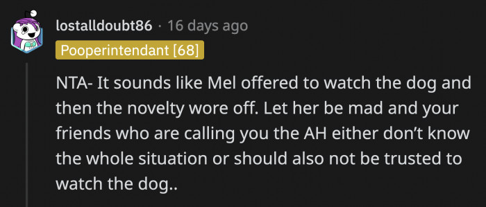 Most of the comments sided with OP and said she wasn't the a**hole for being upset.