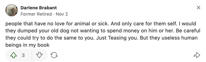 People have very strong opinions on what kind of people OP's parents are based on what they did to the old dog.