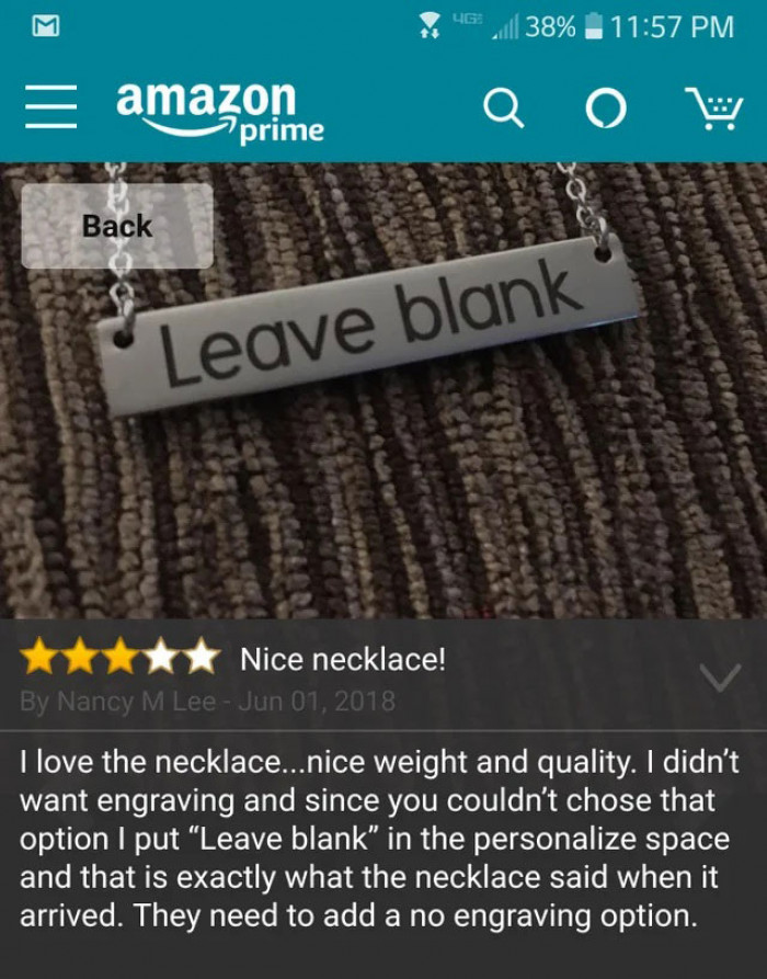 6. Maybe it's better to place something rather than leaving it blank.