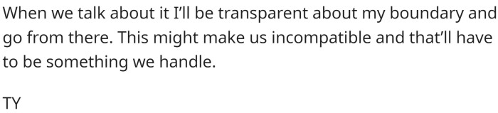 She will talk with her BF