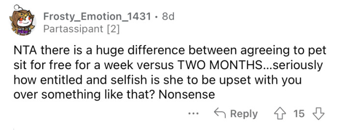 "Entitled and selfish."