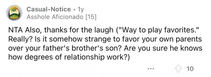 "Thanks for the laugh."