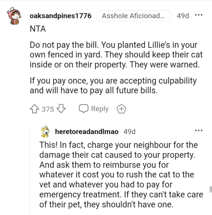 The OP planted lilies in her own fenced backyard