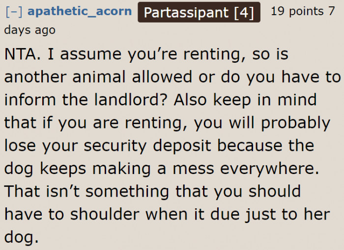 Tenants with pets will likely not get the security deposit back.