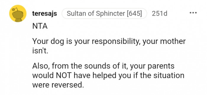 1. Your parents wouldn't have helped you