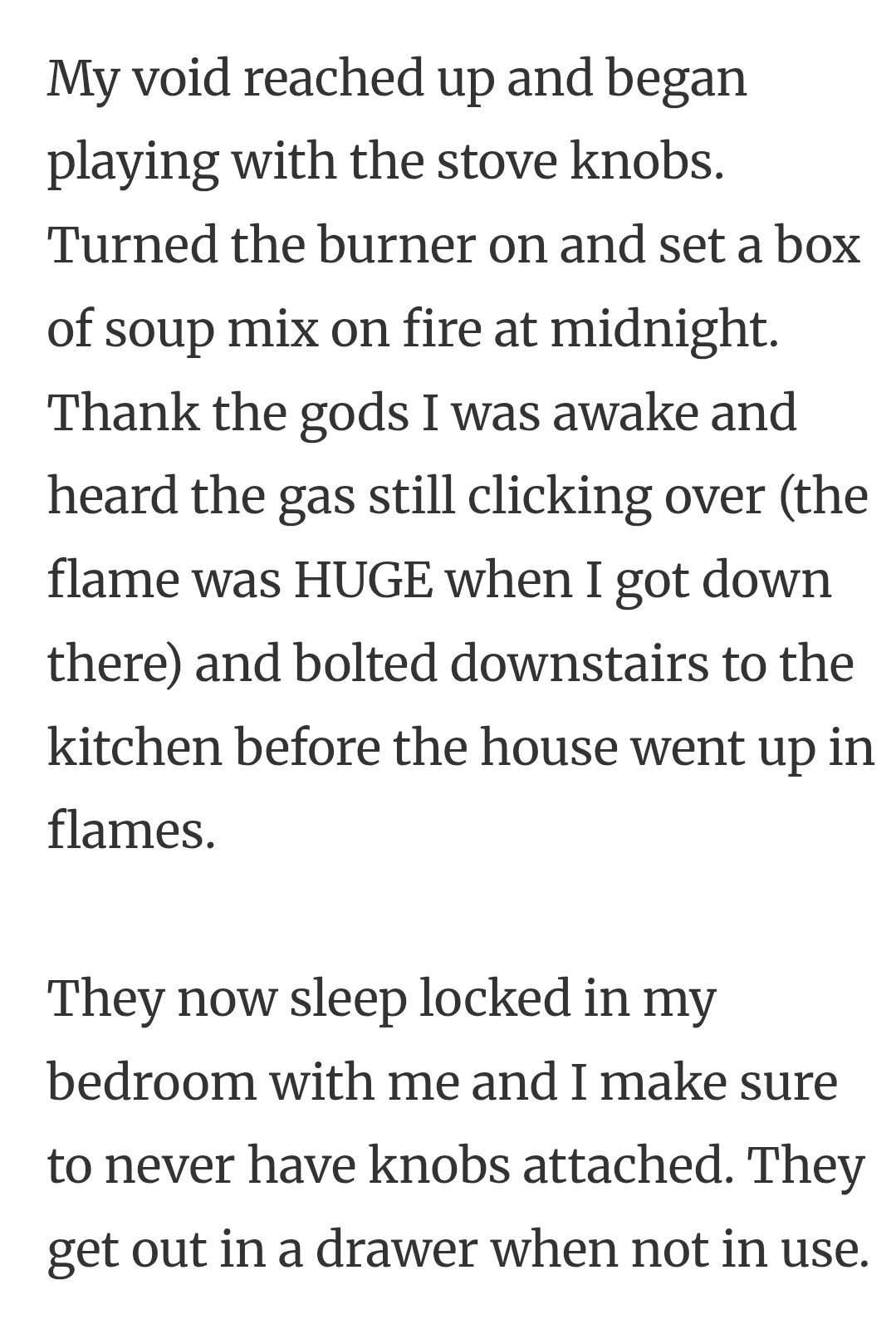 24. Playing with the stove knobs
