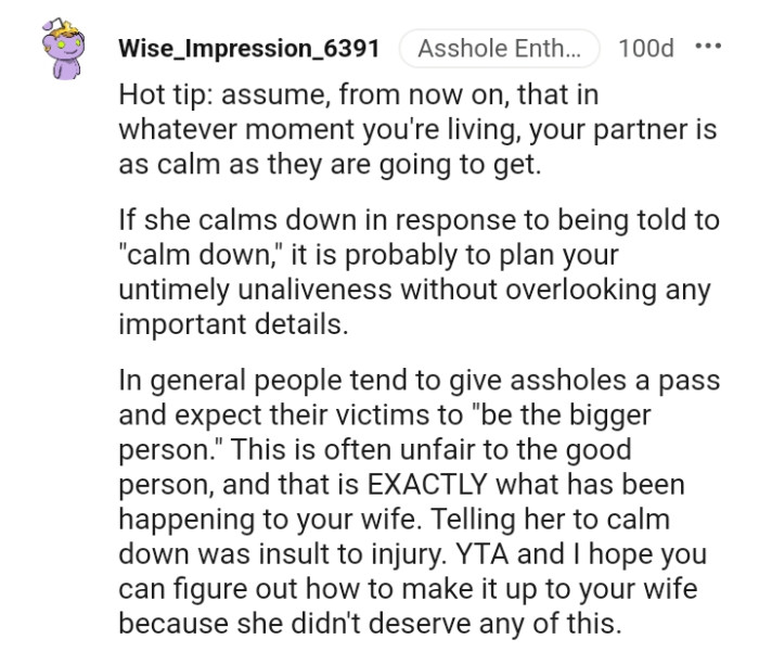 This is often unfair to the good person