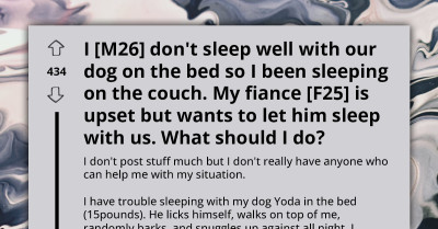 Sleep-Deprived Redditor Asks for Advice on What to Do About His Fiancée Letting Their Dog Sleep on Their Bed
