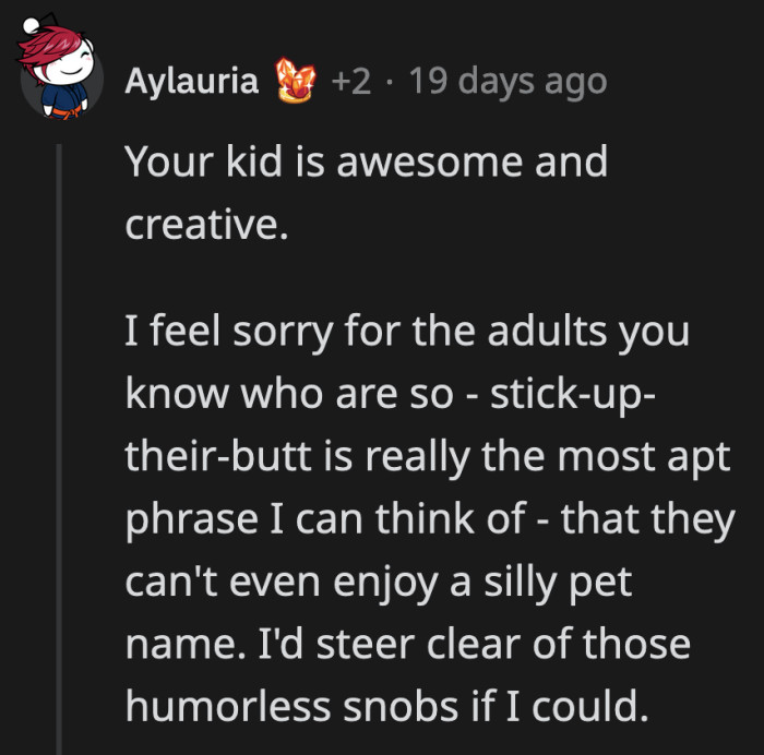 OP's children do not deserve the scrutiny they're getting over the silly names they came up with for their pets