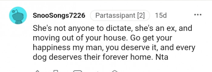 This Redditor tells the OP to go get his happiness