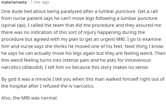Paralyzed after a lumbar puncture...