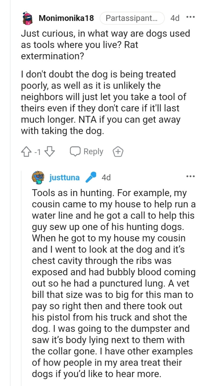 This Redditor wants to know how the dogs are used as tools