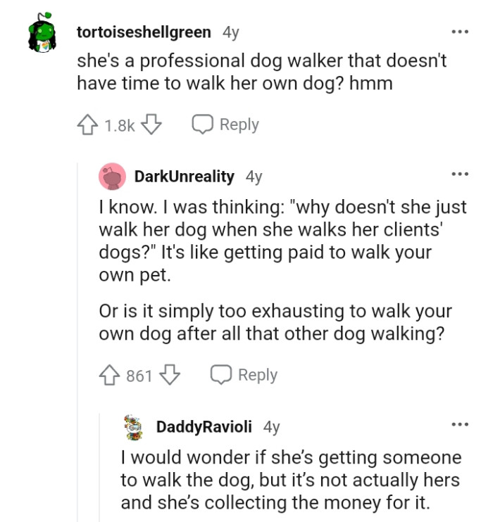 A professional dog walker that doesn't have the time to walk her own dog