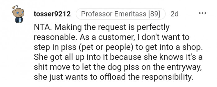 She just wants to offload the responsibility