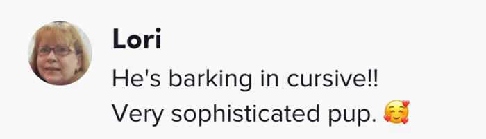 Close-up of a pittie making a quirky yodel bark, excited expression