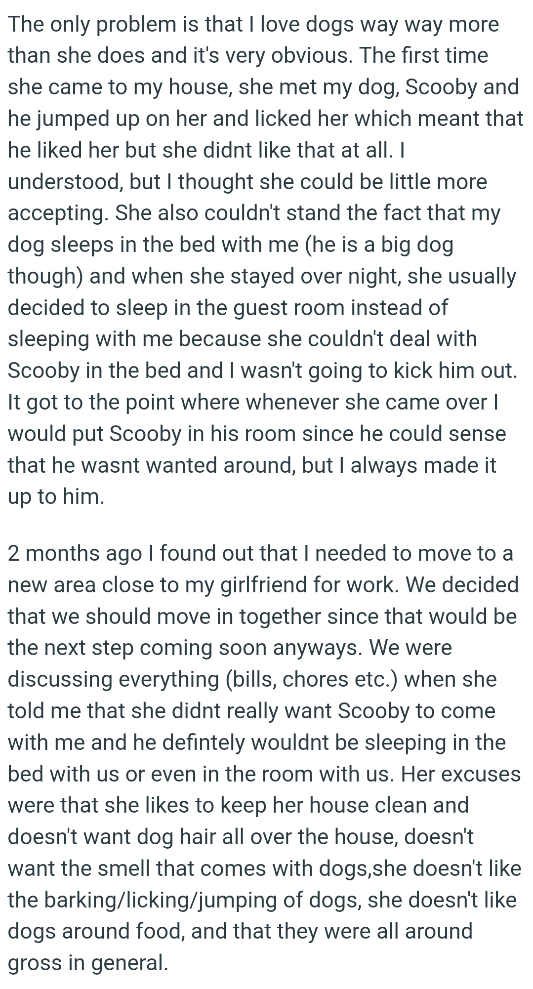OP's Girlfriend Couldn't Stand the Fact That His Dog Sleeps in the Bed with Him