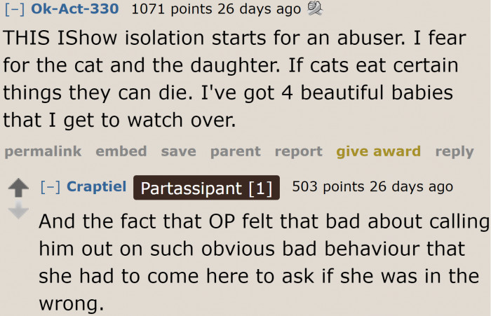 Some redditors believe that his behavior is a red flag already.