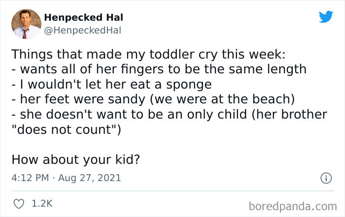 12. Things that made my toddler cry