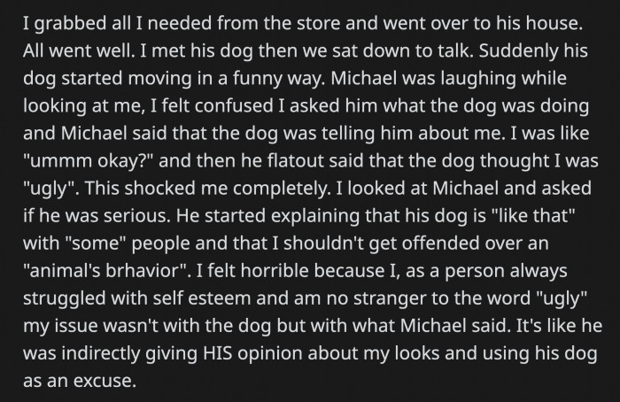 OP went to her boyfriend’s house to cook