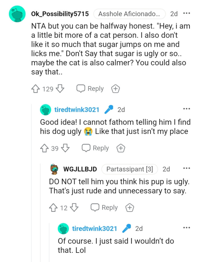 This Redditor is telling the OP what to say