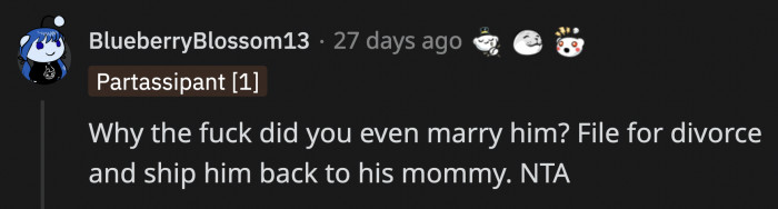 This was the second but not the last question asking OP why she married Mickey