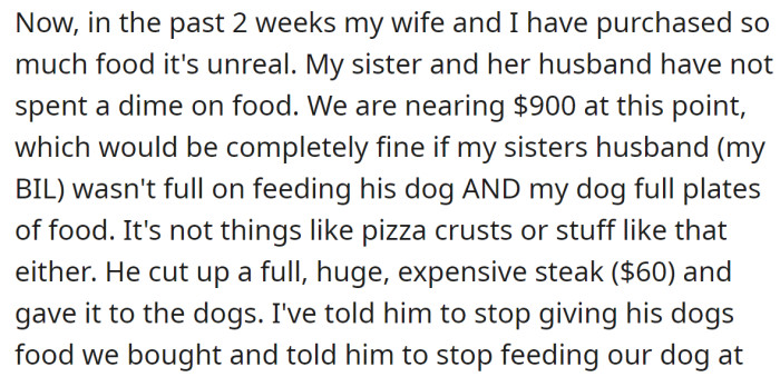 But, during that time, the OP and his wife spent an enormous sum of money on food: