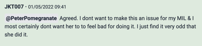 OP Agrees That They Won't Make It into a Bigger Issue, but They Can't Let the Weirdness of It Go