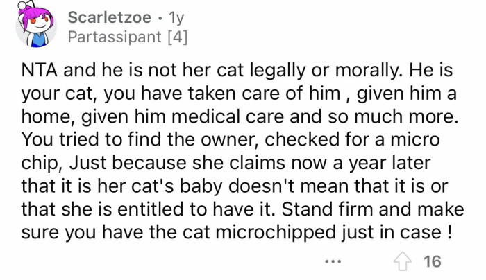 If the cat could talk, it would've picked you over the lady for sure.