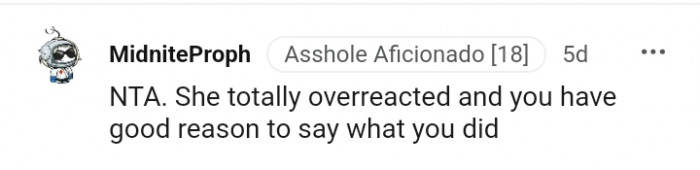 She totally overreacted