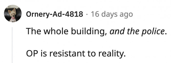 OP doesn't like it when reality doesn't match her version of the