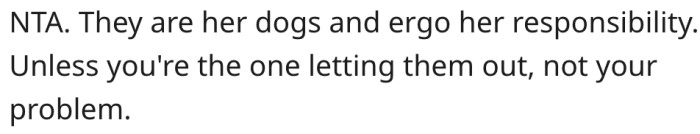 4. The dog's owner is the one responsible for their care.