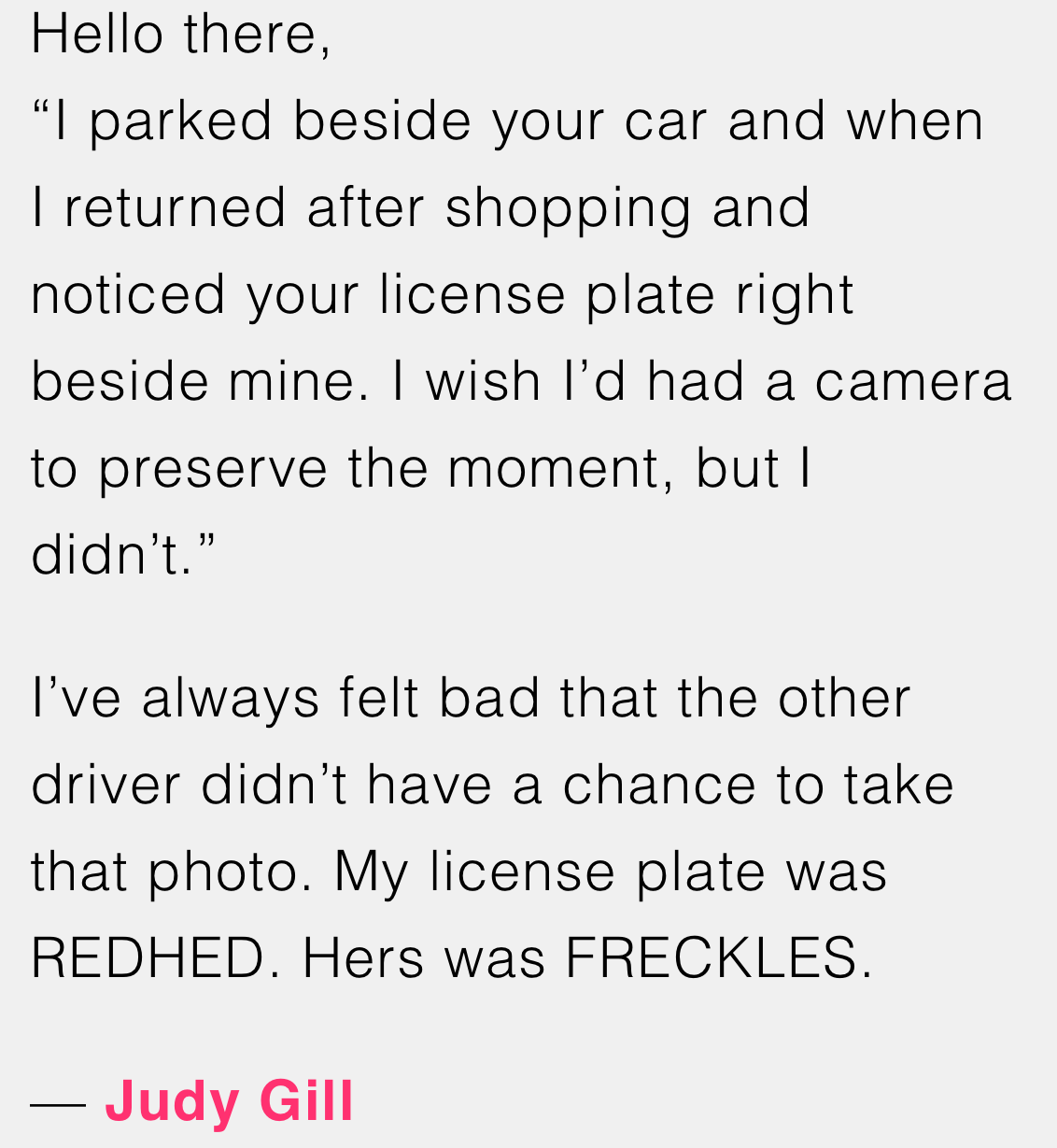 18. License plate soulmates!