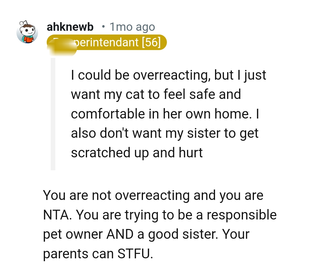 This Redditor believes that the OP is not over reacting and she's definitely not an AH
